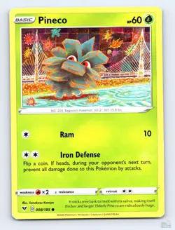 Pineco 008/185 Vivid Voltage Common Tomokazu Komiya Pokemon NM - Image 1