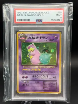 1997 Pokemon Japanese Rocket Dark Slowbro Holo #80 PSA Mint 9 Swirl - Image 1