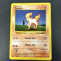 Pokemon TCG Ponyta Base Set 60/102 Regular Shadowless Common - Image 1