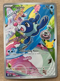 First Partner Illustration Popplio 045 Black Star Promo Pokemon - Image 1