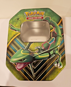 EMPTY POKEMON 2017 Black & White Legendary RAYQUAZA EX Collector Tin - Image 1
