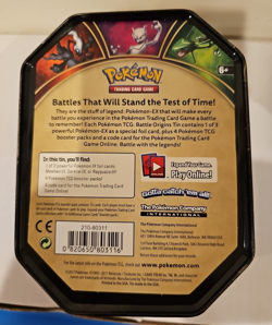 EMPTY POKEMON 2017 Black & White Legendary RAYQUAZA EX Collector Tin - Image 2