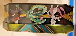 EMPTY POKEMON 2017 Black & White Legendary RAYQUAZA EX Collector Tin - Image 3