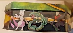 EMPTY POKEMON 2017 Black & White Legendary RAYQUAZA EX Collector Tin - Image 4