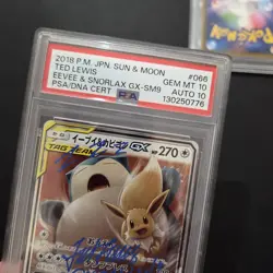 Pokemon Card Eevee & Snorlax Gx 066/095 Japanese Ted Lewis Signed PSA 10 Auto 10 - Image 3