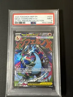 2025 POKEMON MEP EN-ME BLACK STAR PROMO #023 MEGA CHARIZARD X EX PSA 9 - Image 1