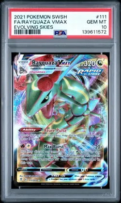 The Pokemon Company Pokemon TCG Rayquaza VMAX 111/203 Evolving Skies PSA 10 - Image 1