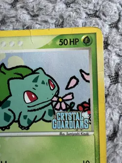 2006 Pokemon EX Crystal Guardians Bulbasaur Reverse Holo #45/100 HP / DAMAGED - Image 3