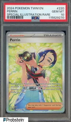 2024 Pokemon TWM EN Perrin SIR PSA 10 #220 GEM MINT - Image 1