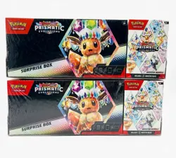 2 Pokemon Prismatic Evolutions Surprise Box + Booster Bundle (Sam's Club SEALED) - Image 1