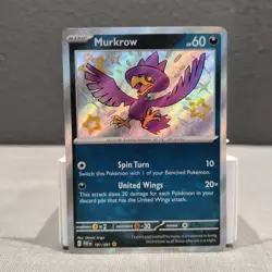 Murkrow 181/091 Paldean Fates Shiny Rare Pokemon Card - Image 1