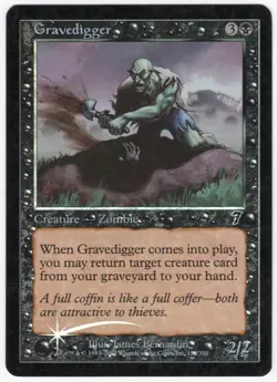Gravedigger 2001 MTG Core Set 7th Edition FOIL Black Common Creature NM AZ1 - Image 1