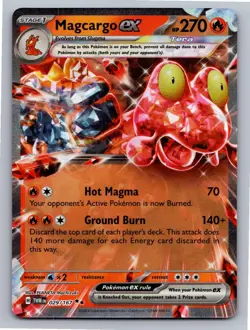 Magcargo ex 029/167 Double Rare Twilight Masquerade Pokemon Holo Near Mint - Image 1