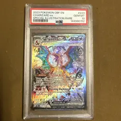 PSA 10 CHARIZARD EX 2023 POKEMON OBSIDIAN FLAMES ILLUSTRATION RARE #223 - Image 2