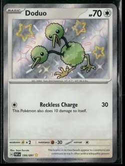 Doduo Paldean Fates 199/091 Shiny Rare Holo Pokemon Near Mint - Image 1