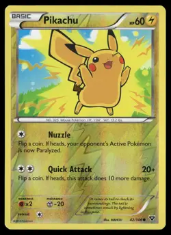 Pikachu 42/146 Common XY Pokemon Reverse Holo NM/M - Image 1