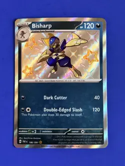 Pokemon TCG Bisharp 186/091 Paldean Fates Shiny Holo Rare S&V - Image 1