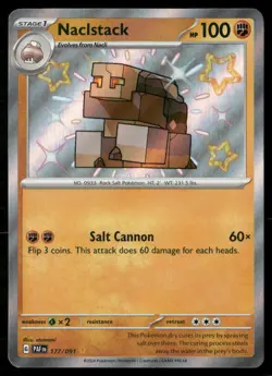 Naclstack 177/091 Shiny Rare Paldean Fates Pokemon Near Mint - Image 1