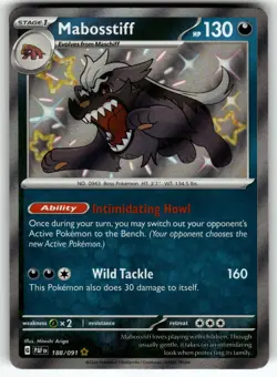 Mabosstiff 188/091 Shiny Rare Paldean Fates Pokemon Near Mint - Image 1