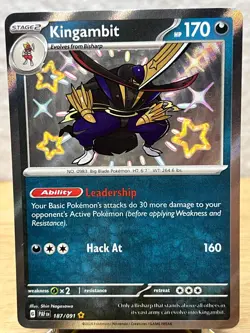 Paldean Fates Kingambit 187/091 Shiny Rare Pokemon NM/M - Image 1