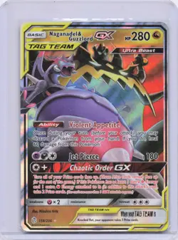 Pokemon Naganadel & Guzzlord GX #158/236 Cosmic Eclipse Tag Team NM 🔥 - Image 1