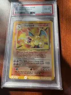 Pokemon Charizard Holo Base Set Unlimited 4/102 PSA 6 (1999) - Image 1