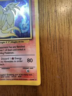Pokemon TCG Ninetales Holo Rare Unlimited 12/102 Base Set 1999 WoTC - Image 4