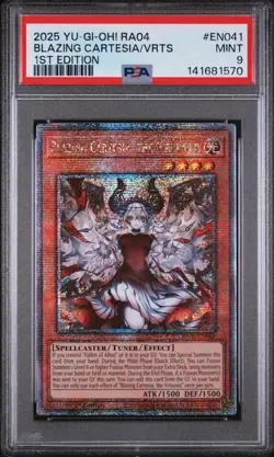 Blazing Cartesia, The Virtuous Yugioh RA04-EN041 Quarter Century Secret PSA 9 - Image 1