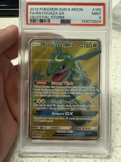 Pokemon TCG Rayquaza GX Full Art Ultra Rare Holo Card 160/168 Celestial Storm - Image 1