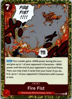 Fire Fist OP15-020 English R Adventure Kami Island One Piece Card Game NM - Image 1
