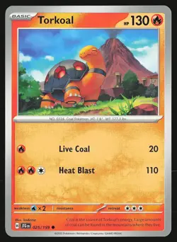 SV09: Journey Together Torkoal #025/159 Common Pokemon Card - Image 1