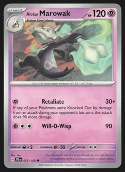 SV09: Journey Together Alolan Marowak #057/159 Uncommon Pokemon Card - Image 1