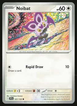SV09: Journey Together Noibat #127/159 Common Pokemon Card - Image 1
