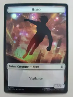 MTG Hero(02)/Robot Villain(20) Marvel Super Heroes Foil Token - Image 1