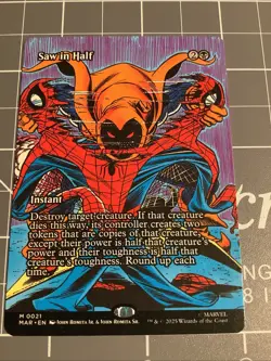 Magic The Gathering Marvels Spider Man Saw In Half Full Art Non Foil - Image 1