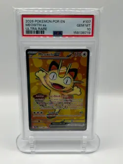 2026 POKEMON POR EN-PERFECT ORDER #107 MEOWTH EX PSA 10 - Image 1