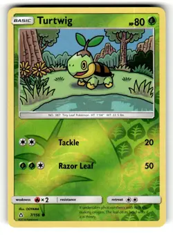 Turtwig 7/156 Common Ultra Prism Reverse Holo Pokemon Lightly Played - Image 1