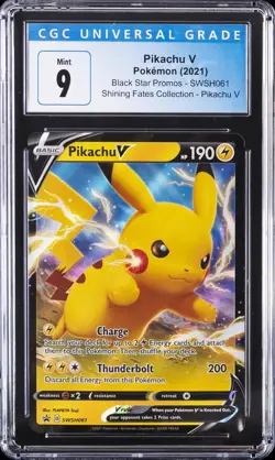 2021 POKEMON BLACK STAR PROMOS SHINING FATES COLL - PIKACHU V PIKACHU V CGC 9 - Image 1