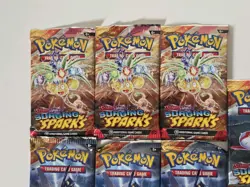 Pokemon TCG 7x Surging Sparks Booster Packs Sealed SV08 Lot - Image 3