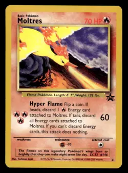 Pokemon TCG WoTC Promo #21/53 Moltres LP+ - Image 1