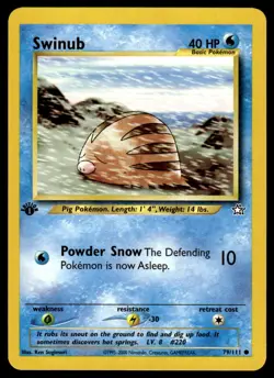 Pokemon TCG Neo Genesis 1st Edition #079/111 Swinub LP+ - Image 1