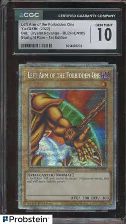 2022 Yu-Gi-Oh! Cystl Rvng Starlight 1st Ed Left Arm of The Forbidden One CGC 10 - Image 1