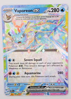 Vaporeon ex 023/131 Prismatic Evolutions Double Rare Holo Pokemon TCG NM - Image 1