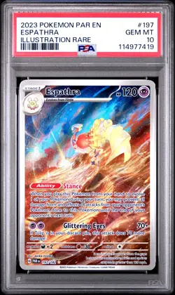 2023 POKEMON PAR EN-PARADOX RIFT ILLUSTRATION RARE #197 ESPATHRA PSA 10 - Image 1