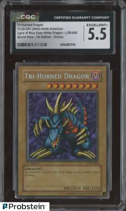 2022 Yu-Gi-Oh! Lgd Blue Eyes Wht Dragpm Tri-Horned Dragon Glossy 1st Ed CGC 5.5 - Image 1