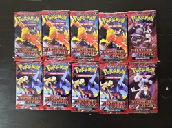 10x Pokemon TCG Scarlet & Violet Destined Rivals Booster Packs Sealed Bundle Lot - Image 1