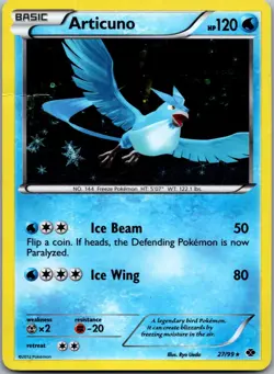 ARTICUNO 27/99 HOLO RARE NEXT DESTINIES POKEMON HOLO DAMAGED - Image 1