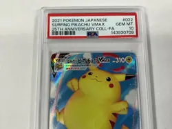 2021 Pokemon Japanese 25th Anniversary #022 Surfing Pikachu VMAX PSA 10 - Image 4