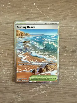 SURFING BEACH 114/086 ULTRA RARE CHAOS RISING POKEMON HOLO NM/M - Image 1