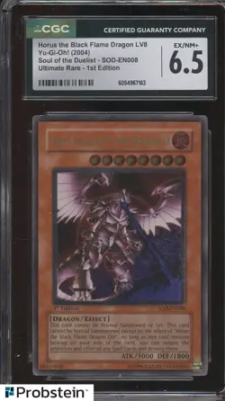 2004 Yu-Gi-Oh! Soul of Duelist Horus the Black Flame Dragon LV8 1st Ed CGC 6.5 - Image 1
